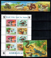 Azerbaïdjan 2000 Mi. 474, 484, Bl.43 Bloc Feuillet 100% Neuf ** Faune, Reptiles, Animaux - Azerbaijan