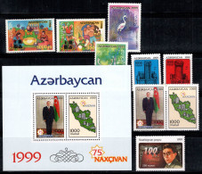 Azerbaïdjan 1999 Mi. 440-448, Bl.38 Neuf ** 100% Europa Cept, Faune, Aliyev - Azerbeidzjan