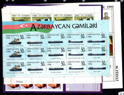 Azerbaïdjan 1994-95 Mini Feuille 100% FUZULI, Lenon, Faune, Navires - Azerbaïdjan