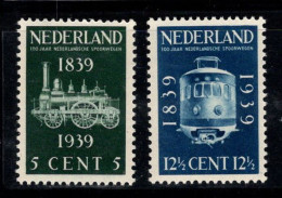 Pays-Bas 1939 Mi. 334-335 Neuf * MH 100% Chemin De Fer - Unused Stamps