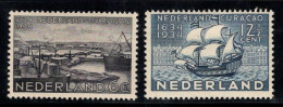 Pays-Bas 1934 Mi. 274-275 Neuf * MH 100% Navire, Paysage - Nuovi