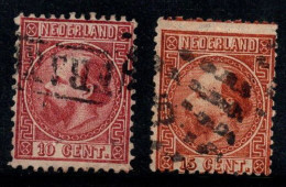 Pays-Bas 1867 Mi. 8-9 Oblitéré 40% Roi Guillaume III - Usati
