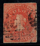 Chili 1866 Mi. 7 Oblitéré 100% 5 C, Colon, Colombo - Cile