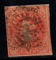 Chili 1866 Mi. 7 Oblitéré 100% 5 C, Colon, Colombo - Chile