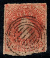 Chili 1853-66 Oblitéré 80% 5 C, Colon, Colombo - Chile