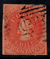 Chili 1853-66 Mi. 1 IY Oblitéré 100% 5 C, Colon, Colombo - Chile