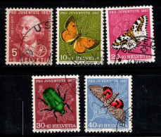 Suisse 1957 Mi. 648-652 Oblitéré 100% Pro Juventute, PAPILLONS - Usados