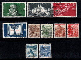 Suisse 1948 Mi. 496-505 Oblitéré 100% Histoire, Paysages - Usati