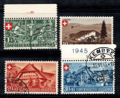 Suisse 1945 Mi. 460-463 Oblitéré 100% Pro Patria, Construction - Usados