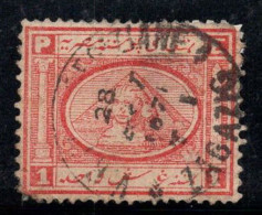 Égypte 1867 Mi. 11 Oblitéré 20% Sphinx, Pyramide De Khéphr, 1 P - 1866-1914 Khédivat D'Égypte