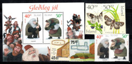 Islande 2000 Mi. 963-968, Bl. 28 Bloc Feuillet 100% Neuf ** Papillons, Architecture, Noël - Unused Stamps