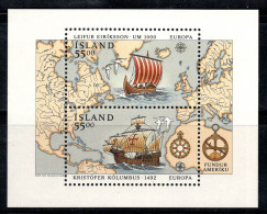 Islande 1992 Mi. Bl. 13 Bloc Feuillet 100% Neuf ** Europe Cept, Navires - Blocs-feuillets