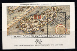 Islande 1991 Mi. Bl. 12 Bloc Feuillet 100% Neuf ** NORDIA, Carte - Hojas Y Bloques