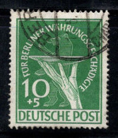 Berlin 1949 Mi. 68 Oblitéré 100% 10+5 PV, Monnaie Endommagée - Gebraucht