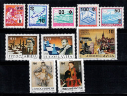 Yougoslavie 1992 Mi. 2554-2563 Neuf ** 100% Surimprimé échecs, Europe Cept - Unused Stamps