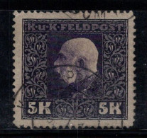 Autriche 1915 Mi. 47A Oblitéré 100% Champ Austro-hongrois, 5 Kr - Usati