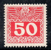 Autriche 1908 Mi. 43 Neuf * MH 100% 50 H Timbre-taxe - Portomarken