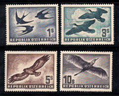 Autriche 1953 Mi. 984-987 Sans Gomme 100% Signé Poste Aérienne Oiseaux - Autres & Non Classés