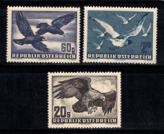 Autriche 1950-52 Mi. 955-956, 968 Sans Gomme 100% Poste Aérienne Oiseaux - Otros & Sin Clasificación