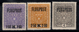 Autriche 1918 Mi. 225-227 Neuf * MH 100% Poste Aérienne Surimprimé - Other & Unclassified