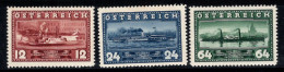 Autriche 1937 Mi. 639-641 Neuf * MH 100% Navires - Ongebruikt