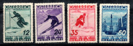 Autriche 1936 Mi. 623-626 Sans Gomme 60% Ski, Sports - Nuovi