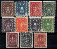 Autriche 1922 Mi. 398A-408A Neuf * MH 100% Tête De Femme - Unused Stamps