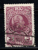 Autriche 1910 Mi. 163 Oblitéré 100% Célébrités, 3 H - Used Stamps