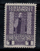 Autriche 1908 Mi. 153 Neuf * MH 100% 1 Kr, Franz Joseph - Nuevos
