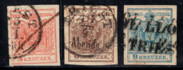 Autriche 1850 Mi. 3-5 Oblitéré 100% Armoiries - Used Stamps