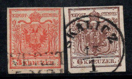 Autriche 1850 Mi. 3-4 Oblitéré 100% Armoiries - Used Stamps