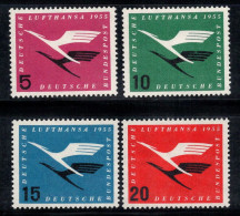Allemagne Bund 1955 Mi. 205-208 Neuf * MH 100% Poste Aérienne Lufthansa - Unused Stamps