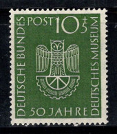 Allemagne Bund 1953 Mi. 163 Neuf * MH 100% 10+5 Pf, Guffo, Musée - Ungebraucht