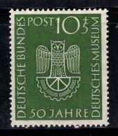 Allemagne Bund 1953 Mi. 163 Neuf * MH 100% 10+5 Pf, Guffo, Musée - Nuovi