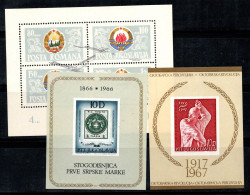 Yougoslavie 1965-67 Mi. Bl. 10-12 Bloc Feuillet 100% Neuf ** Armoiries, Lénine, Timbres - Blocks & Sheetlets