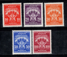 Yougoslavie 1962 Mi. 108-112 Neuf ** 60% Timbre-taxe Armoiries, étoile - Portomarken