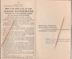 Oorlogsslachtoffer : 1945, Jeanne Gansemans, Hemeleers, Vrancken, Wespelaar, Ravensbrück - Images Religieuses