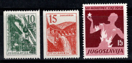 Yougoslavie 1958 Mi. 839-841 Neuf ** 100% Technologie, Architecture, Communistes - Ungebraucht