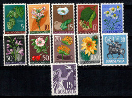 Yougoslavie 1955 Mi. 765-775 Neuf ** 100% Fleurs, Flore, ONU, Paix - Ungebraucht