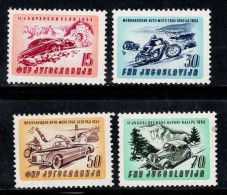 Yougoslavie 1953 Mi. 724-727 Neuf ** 100% Courses De Motos, Voitures - Unused Stamps