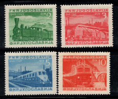 Yougoslavie 1948 Mi. 583-586 Neuf ** 40% Train, Trains - Ungebraucht