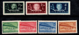Yougoslavie 1948 Mi. 545-551 Neuf ** 100% Personnes Célèbres, Pont, Belgrade - Unused Stamps