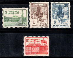 Danemark 1937 Mi. 237-240 Neuf * MH 100% Navire, Le Roi Christian - Unused Stamps