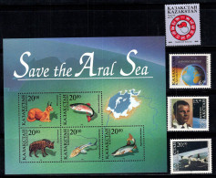 Kazakhstan 1996 Mi. 114-117, Bl. 4 Neuf ** 100% Espace, Nouvel An, Faune - Kazakhstan