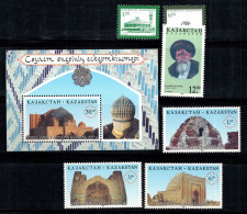 Kazakhstan 1996 Mi. 127-132, Bl. 6 Bloc Feuillet 100% Neuf ** Bâtiments, Schabajev, Monuments - Kazakistan