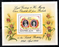 Barbuda 1986 Mi. Bl. 108 Bloc Feuillet 100% Neuf ** La Reine Élisabeth II - Antigua And Barbuda (1981-...)