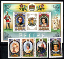 Belize 1986 Mi. Bl. 78, 868-871 Bloc Feuillet 100% Neuf ** La Reine Élisabeth II - Belice (1973-...)