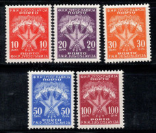 Yougoslavie 1962 Mi. 108-112 Neuf * MH 100% Timbre-taxe ARMOIRIES, étoile - Portomarken