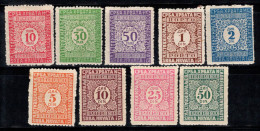 Yougoslavie 1921 Mi. 53-61 Neuf * MH 60% Timbre-taxe - Timbres-taxe