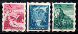 Yougoslavie 1951 Mi. 655-657 Oblitéré 100% Poste Aérienne PAYSAGES - Airmail